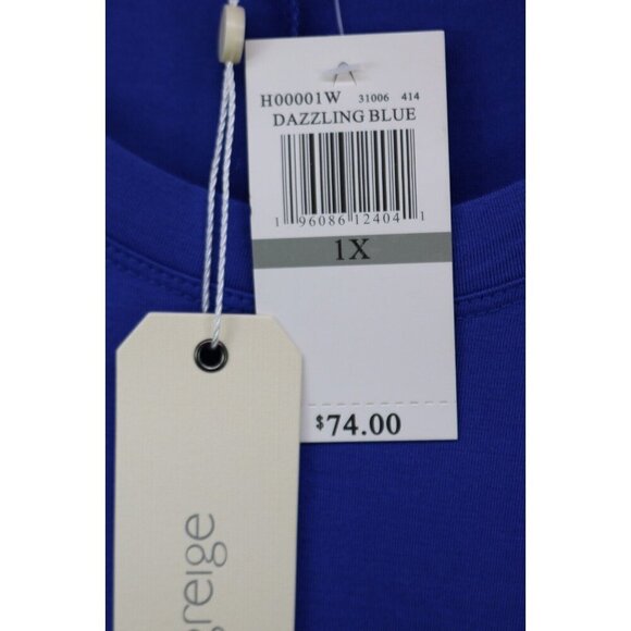 Greige Dazzling Blue Tee-Shirt Dress-Size 1X-New with Tags - Picture 7 of 11